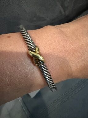 David Yurman Two-Tone Cable Bracelet in Silver and Gold